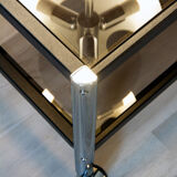 Erard coffee table, metal and smoked glass 1980