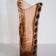Vintage artistic vase in solid orange glass from Tarnowiec, Europe, 1970s.