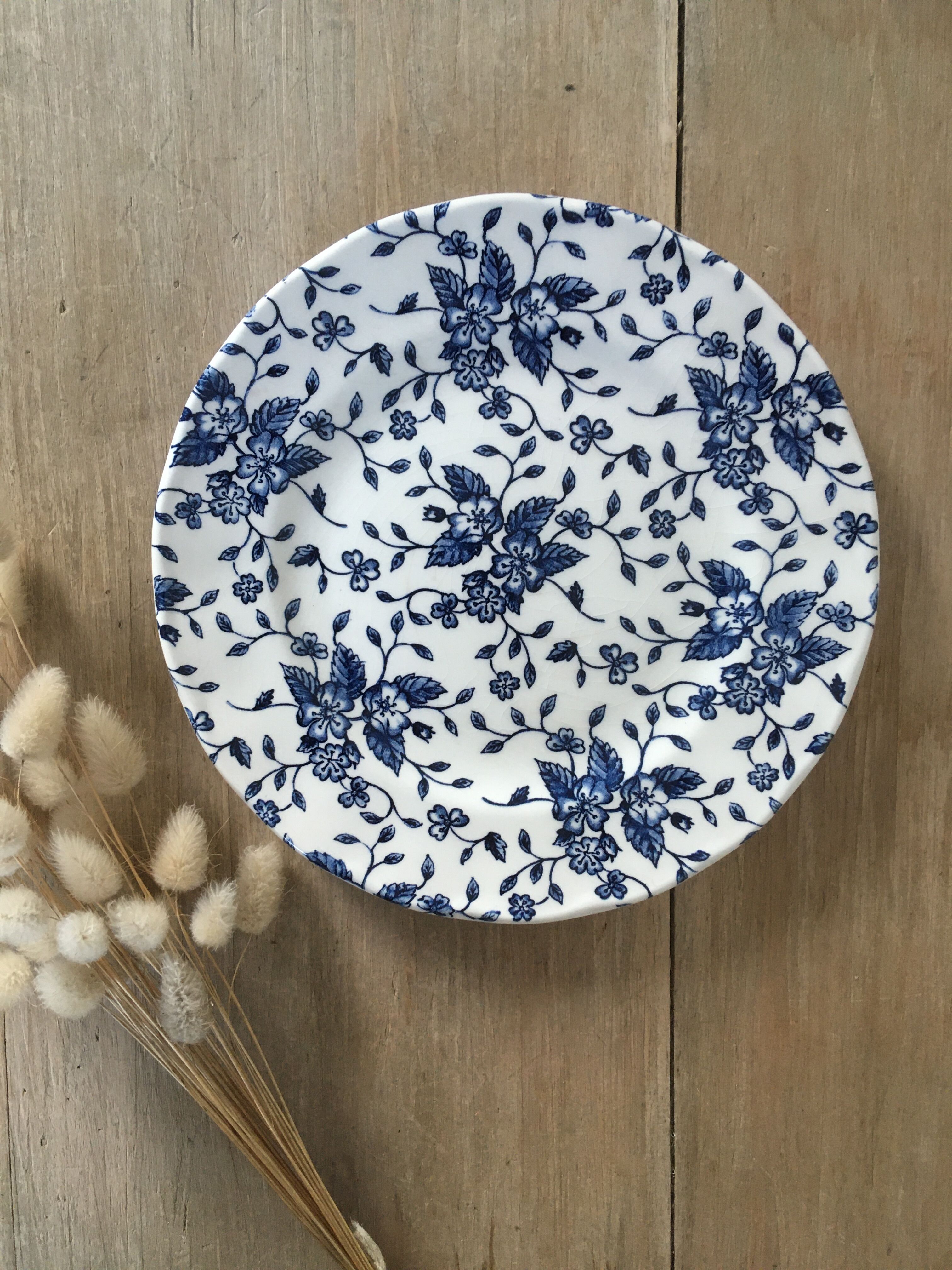 Floral English dessert plates