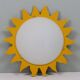 Vintage "sun" ceiling light Massive Belgium in opaline glass and lacquered wood.