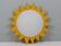 Vintage "sun" ceiling light Massive Belgium in opaline glass and lacquered wood.