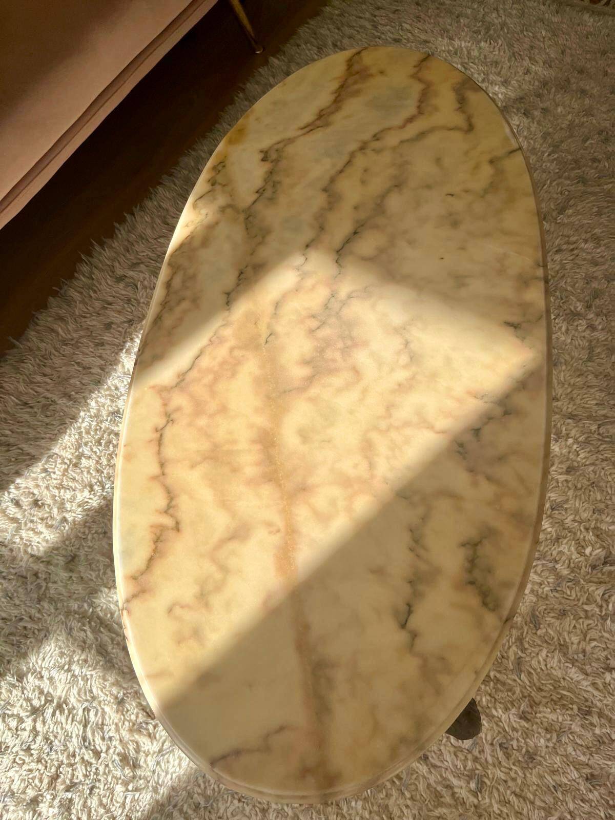 Vintage marble and brass coffee table