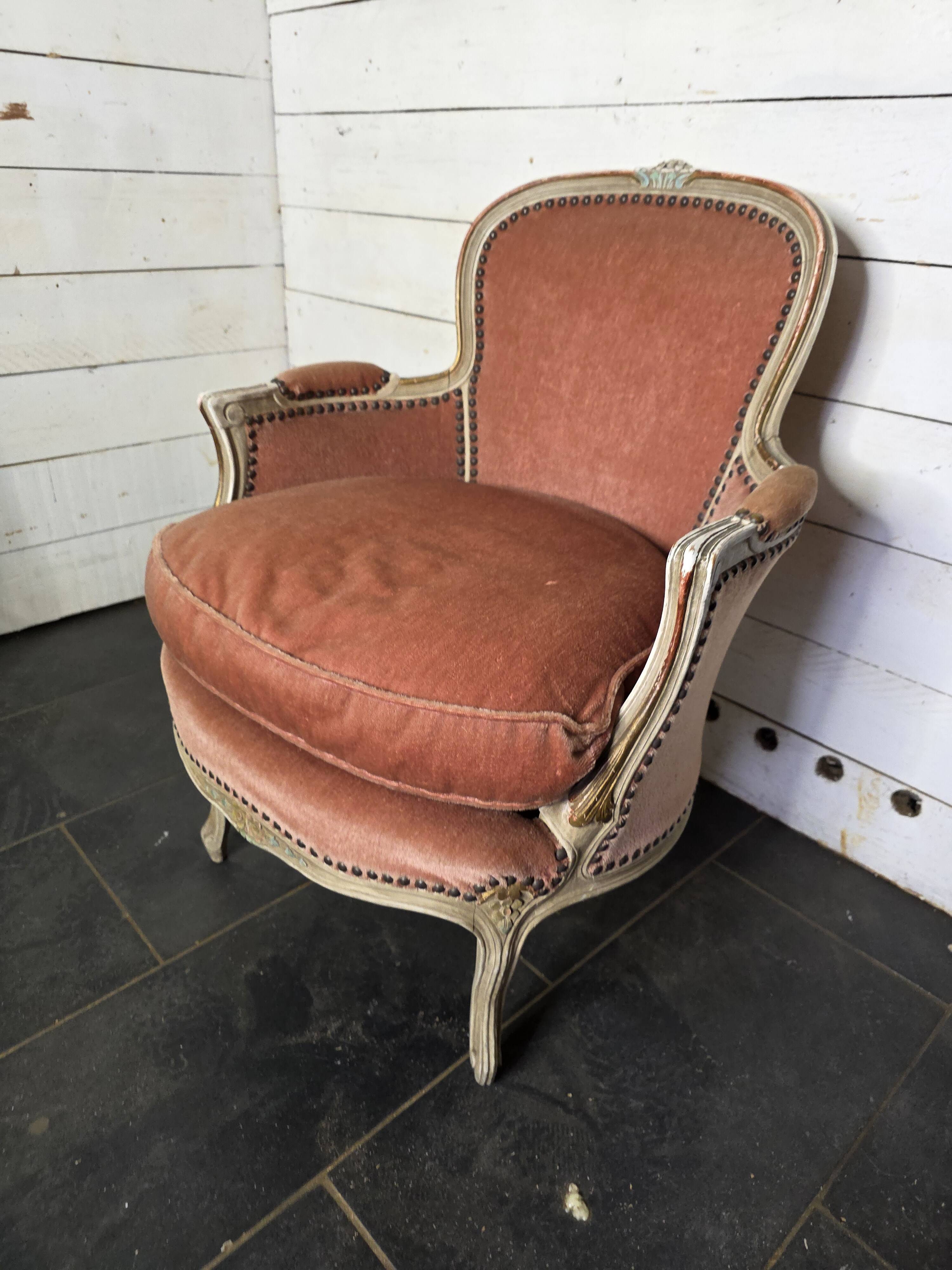 Louis XV style cabriolet armchair