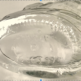 Carafe, bottle shaped fish in glass