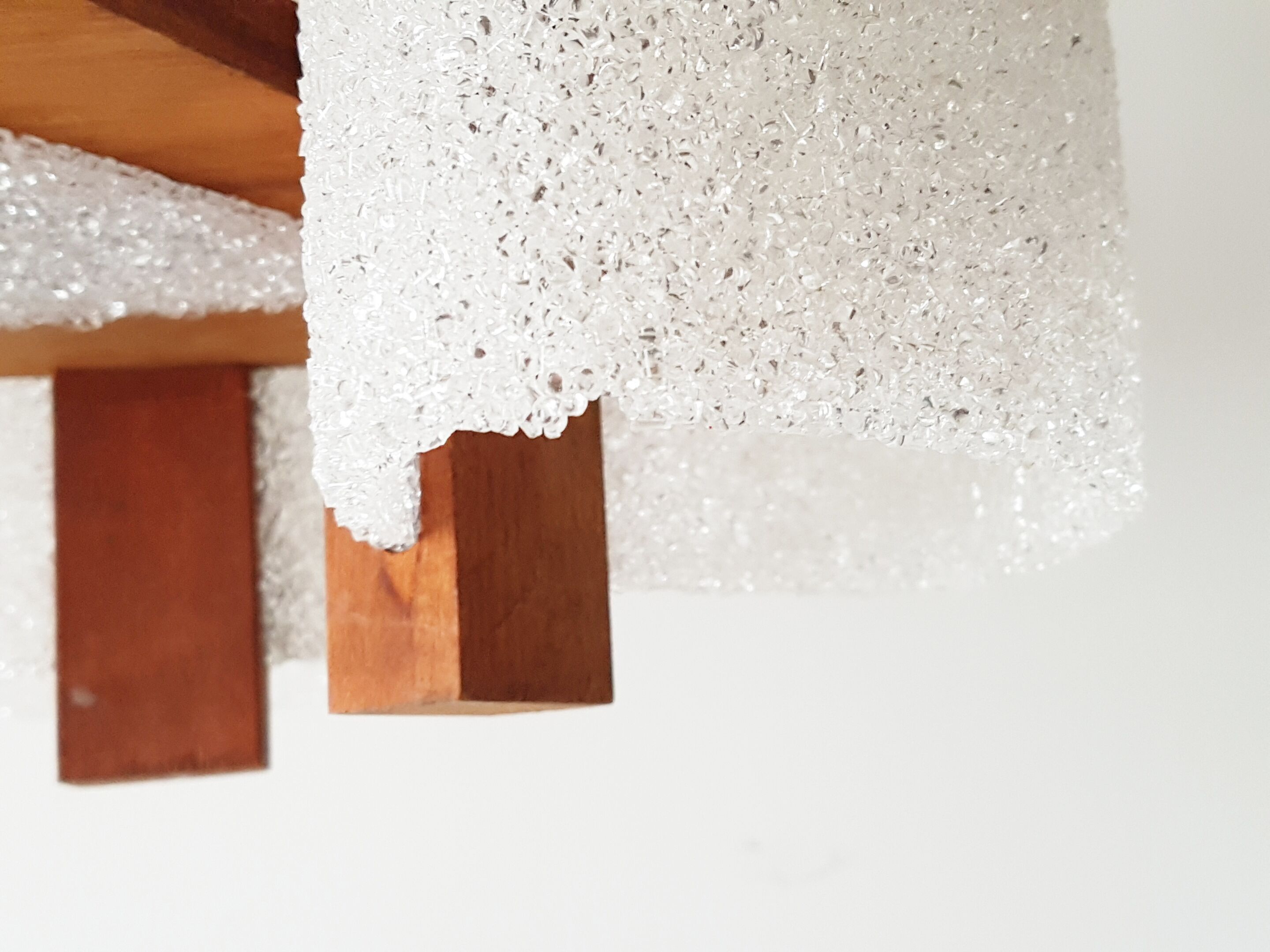 Scandinavian teak and resin 1960 chandelier