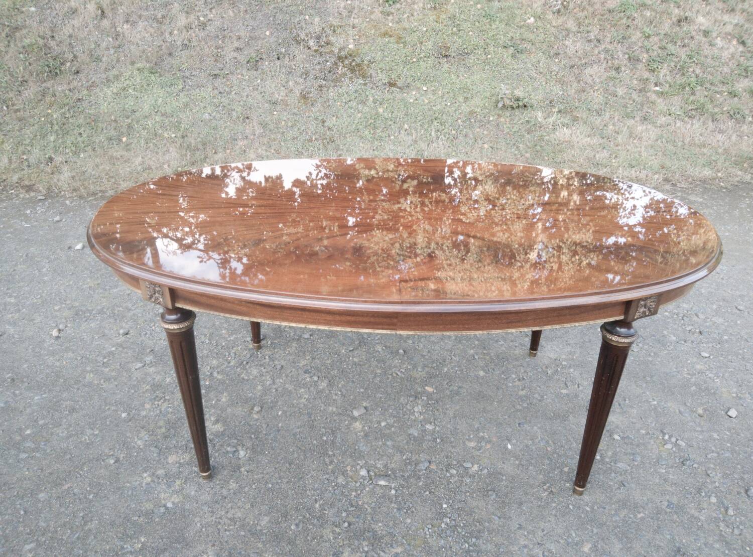 Louis XVI style oval table from the 70s