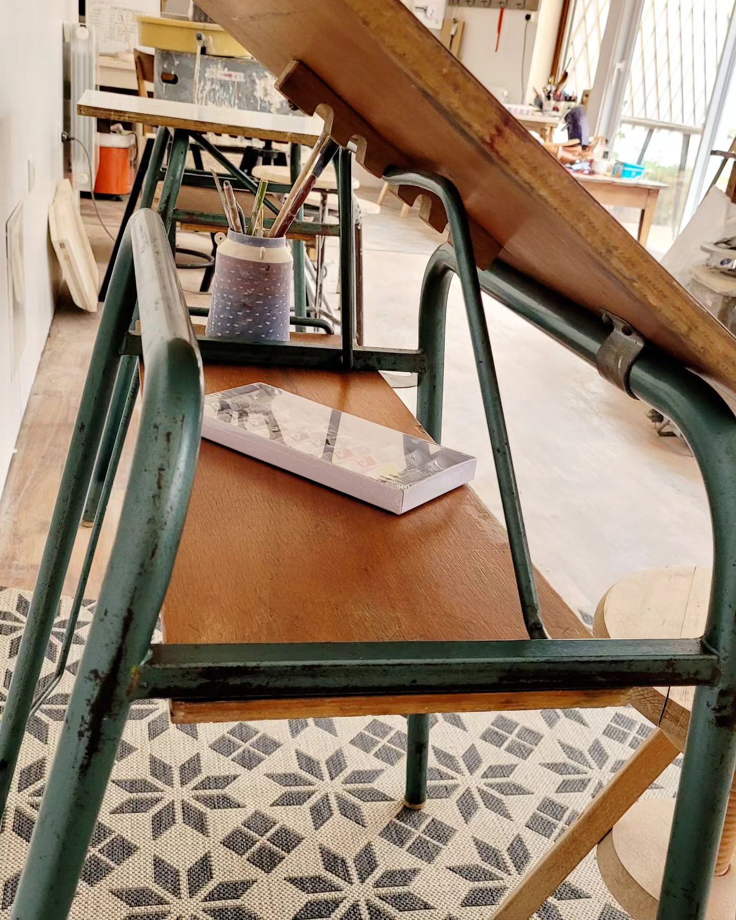 Vintage school drawing table