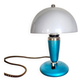 Mid Century Modern 1963 blue mushroom table lamp