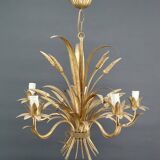 Gilded candlestick with ears of wheat, Hollywood Regency, circa 1960