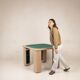 Pierluigi Molinari Lacquered Wood and Green Felt Game Table for Pozzi 1970