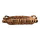 Plateau en bois et bambou années 60-70