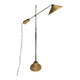 Italian adjustable floor lamp in pencil reed bamboo rattan and brass, 1970s