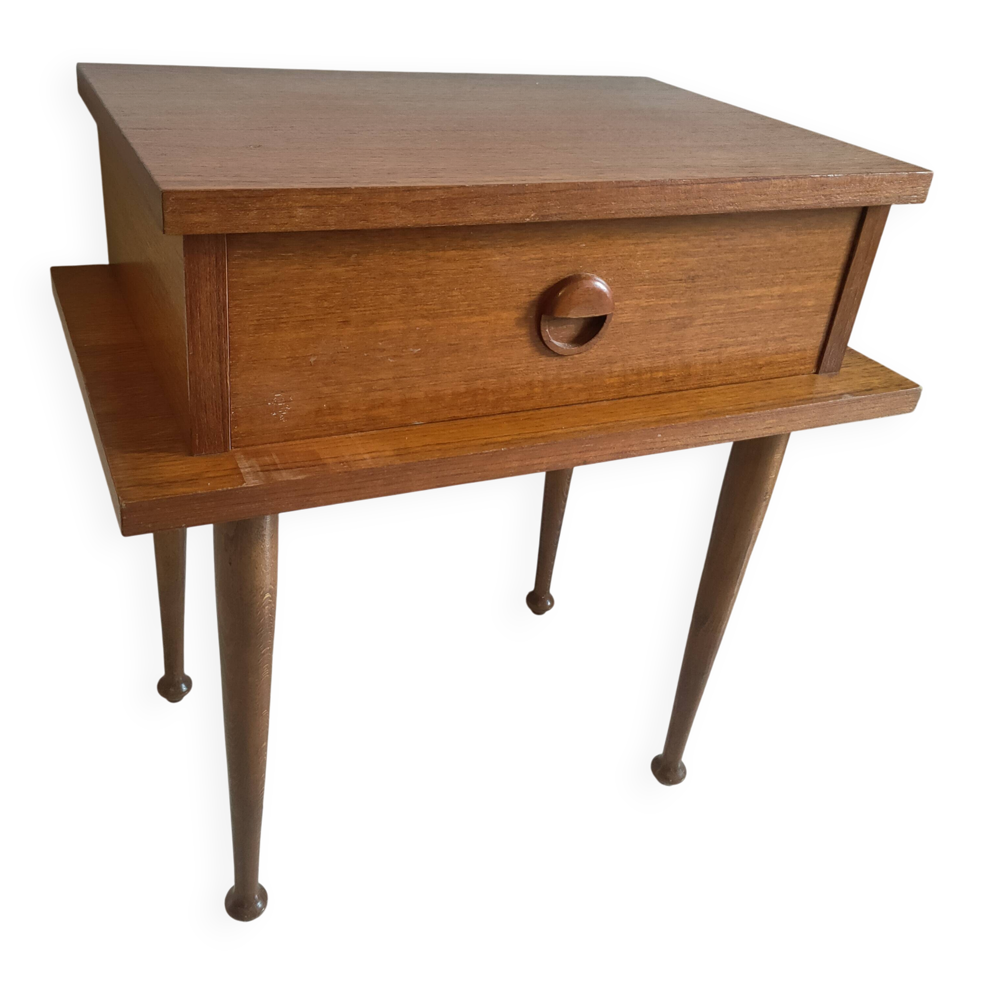 vintage teak bedside table