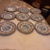 9 assiettes a dessert porcelaine asiatique   graines de riz chine dragon