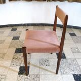 Set of 4 Velvet Dining Chairs in Walnut from Lübke, Germany 1960s