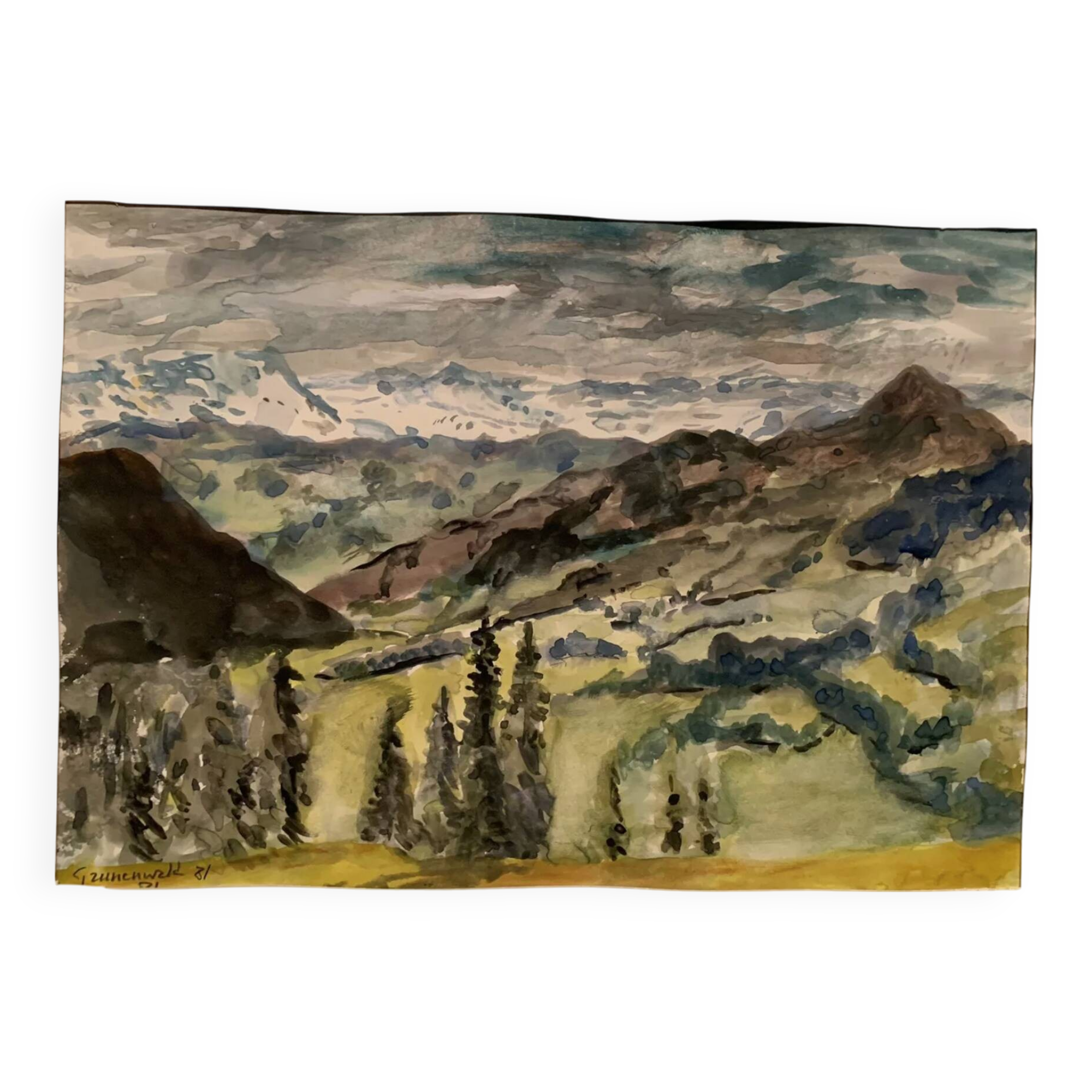 Jean Jacques GRUNENWALD (1911 - 1982)  - Aquarelle - Paysage