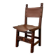 Spanish chair in leather and carved wood, 1950s/60s.