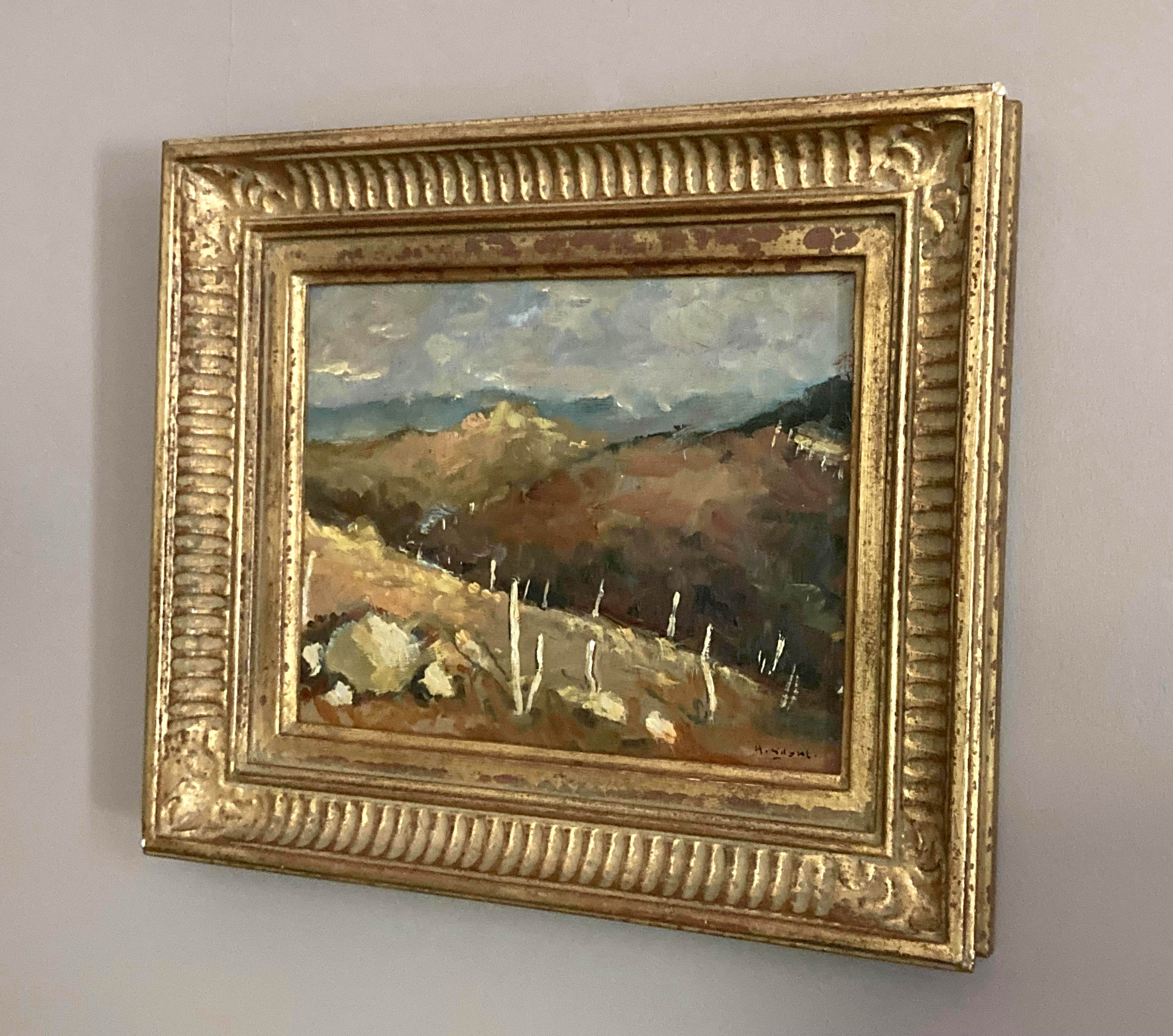 Tableau - Paysage - style post impressionnisme - bel encadrement