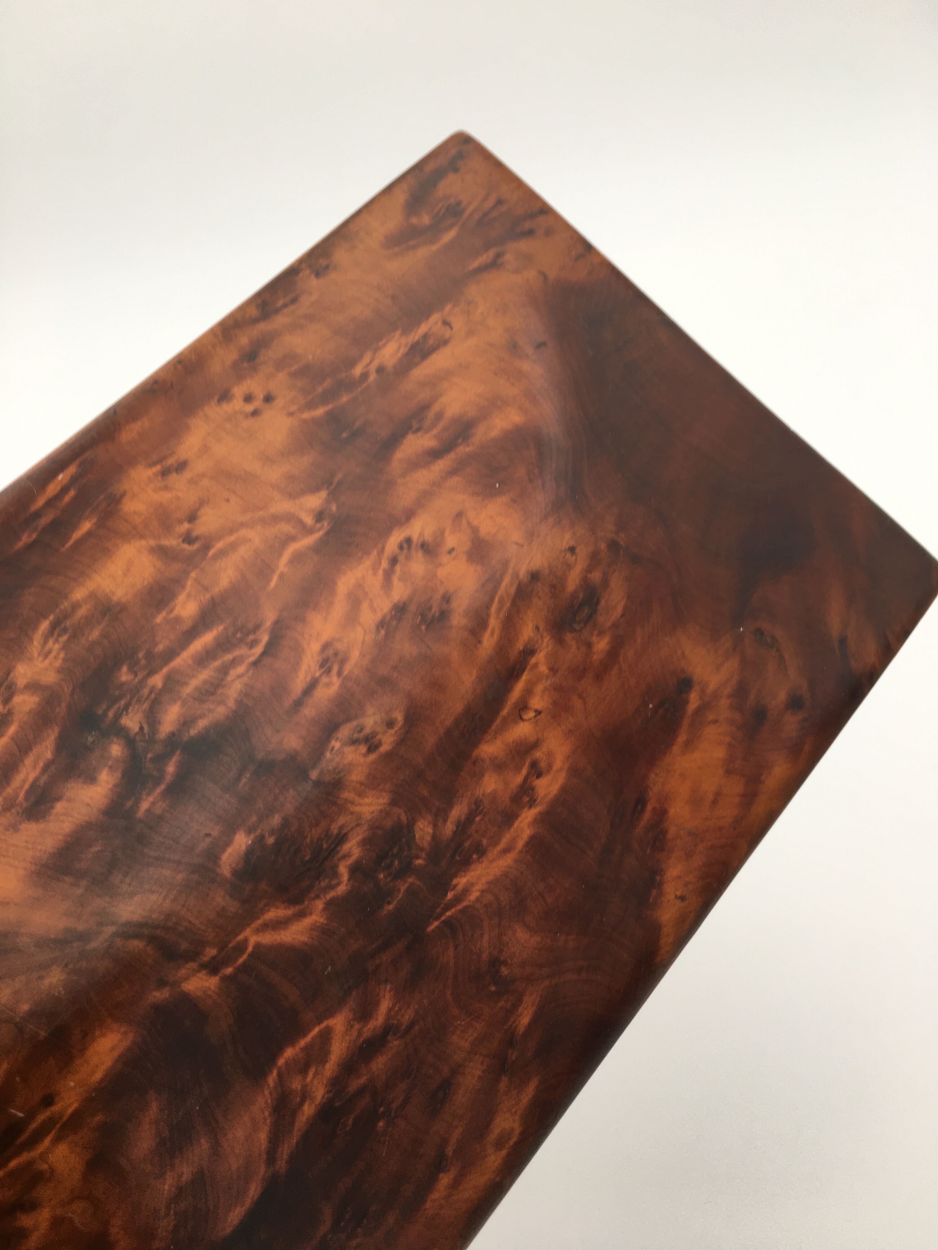 Ancient box, walnut magnifying glass box, early 20th century