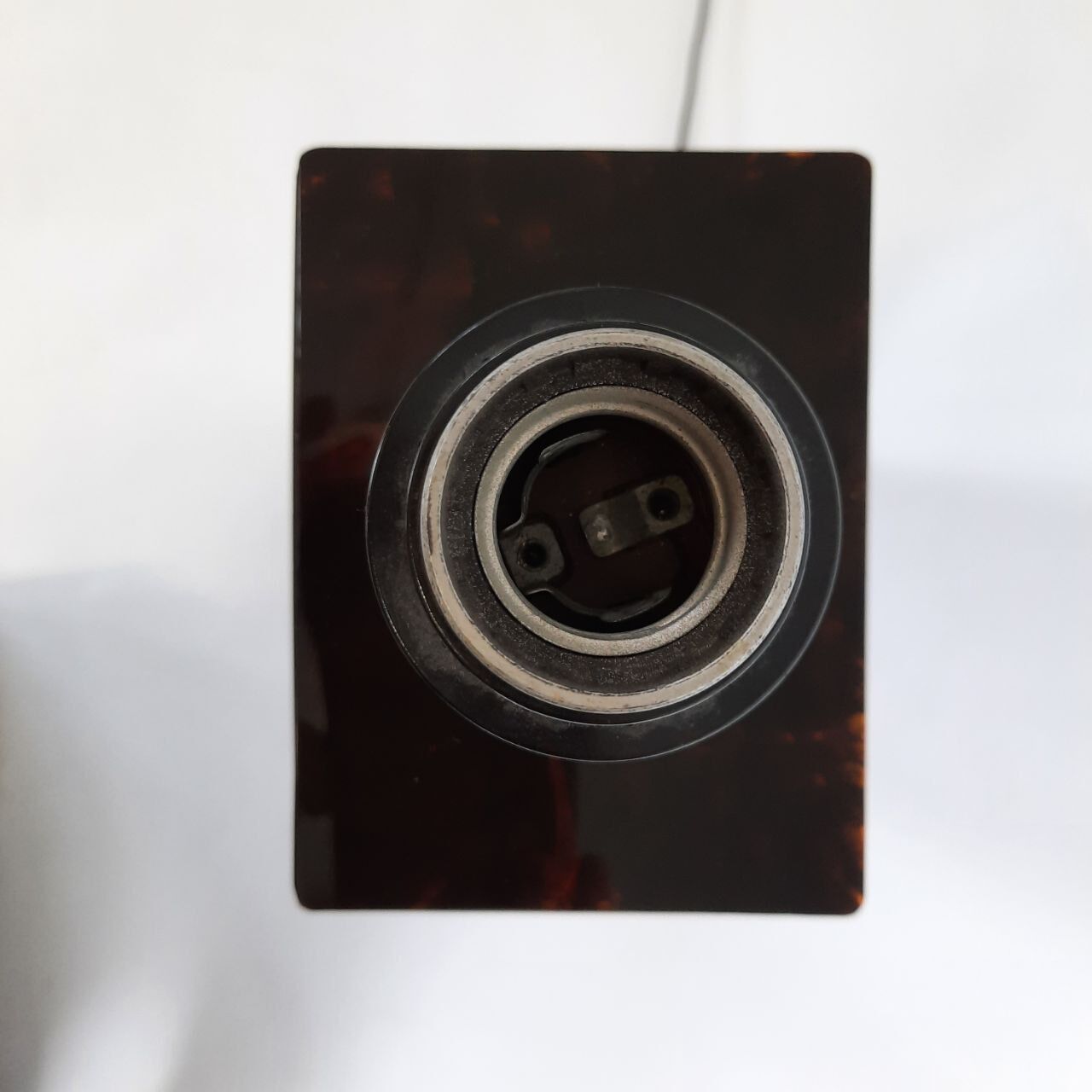 Lampe effet briar et laiton lucite années 1980