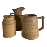 Trio of stoneware jug vases from the 70s