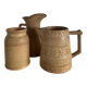 Trio of stoneware jug vases from the 70s