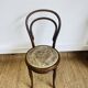 Pair of vintage bistro chairs – bentwood – floral upholstered seat