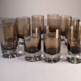 Set of 11 glasses, design by Roland Pösch Gral Glas, vintage 70s.