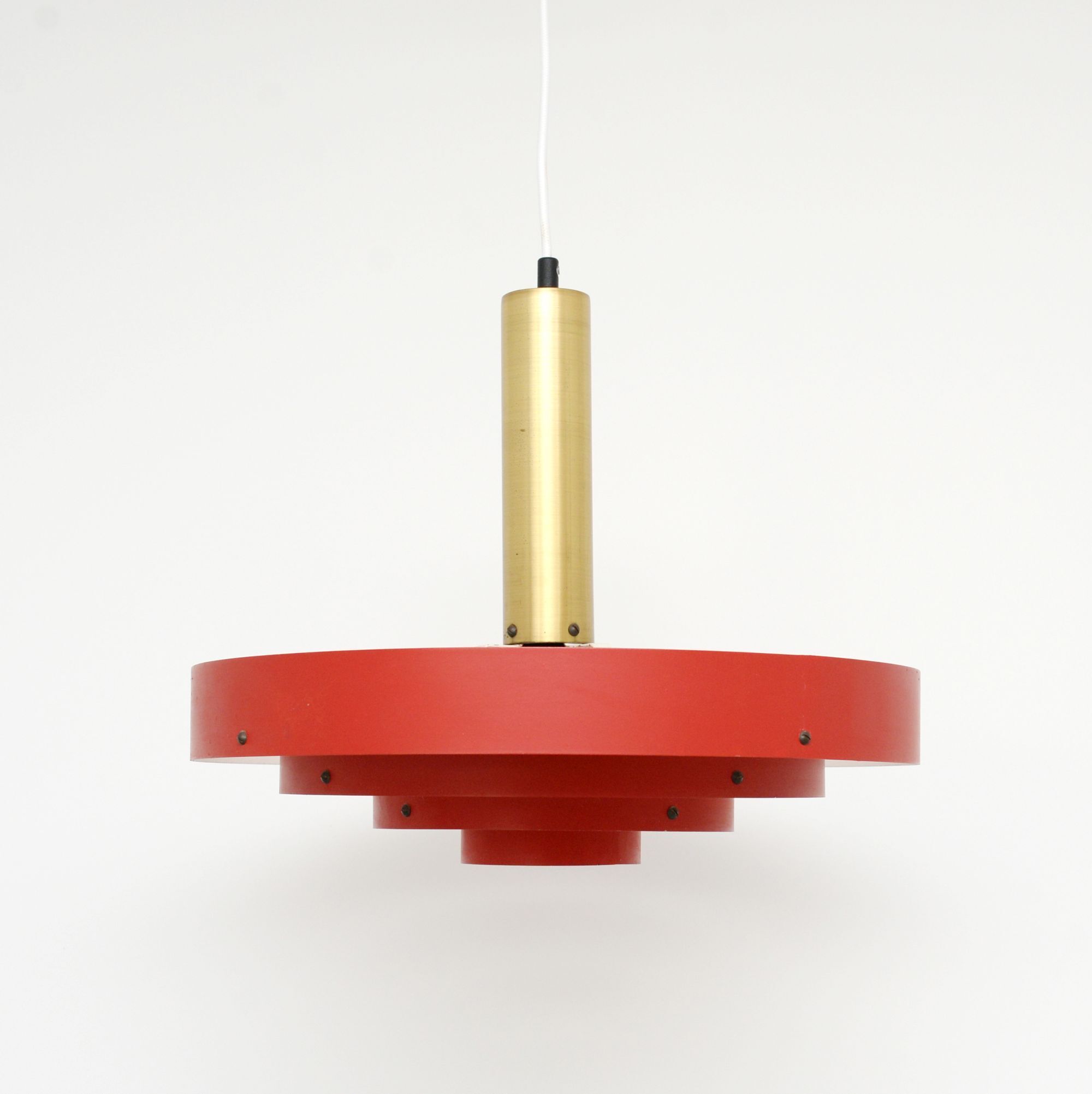 Red Scandinavian lamp, Denmark 1960s
