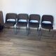 4 fabric and metal chairs