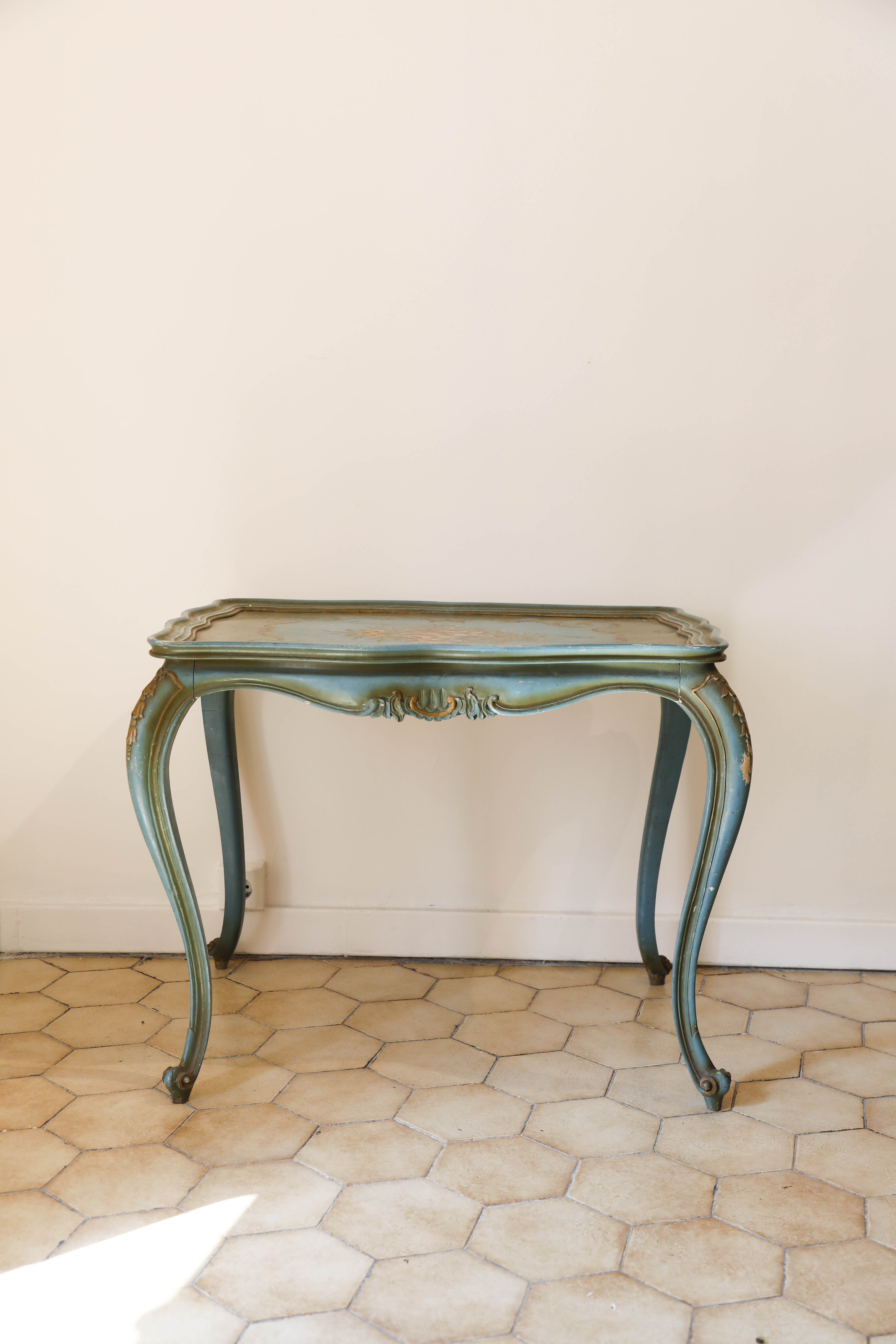 Louis XV style Venetian blue patina table