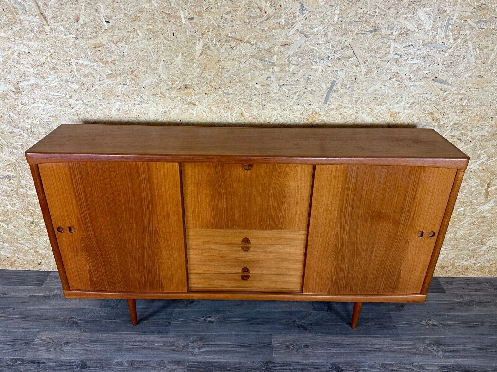 60s 70s teak sideboard highboard H.W. Klein Bramin Danish Modern Design