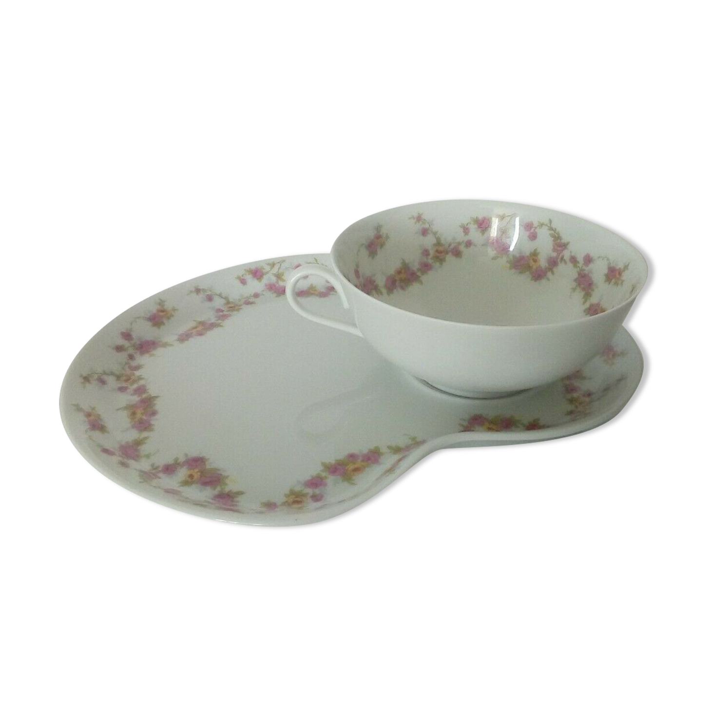 Lunch in limoges porcelain floral decoration a.lanternier & cie
