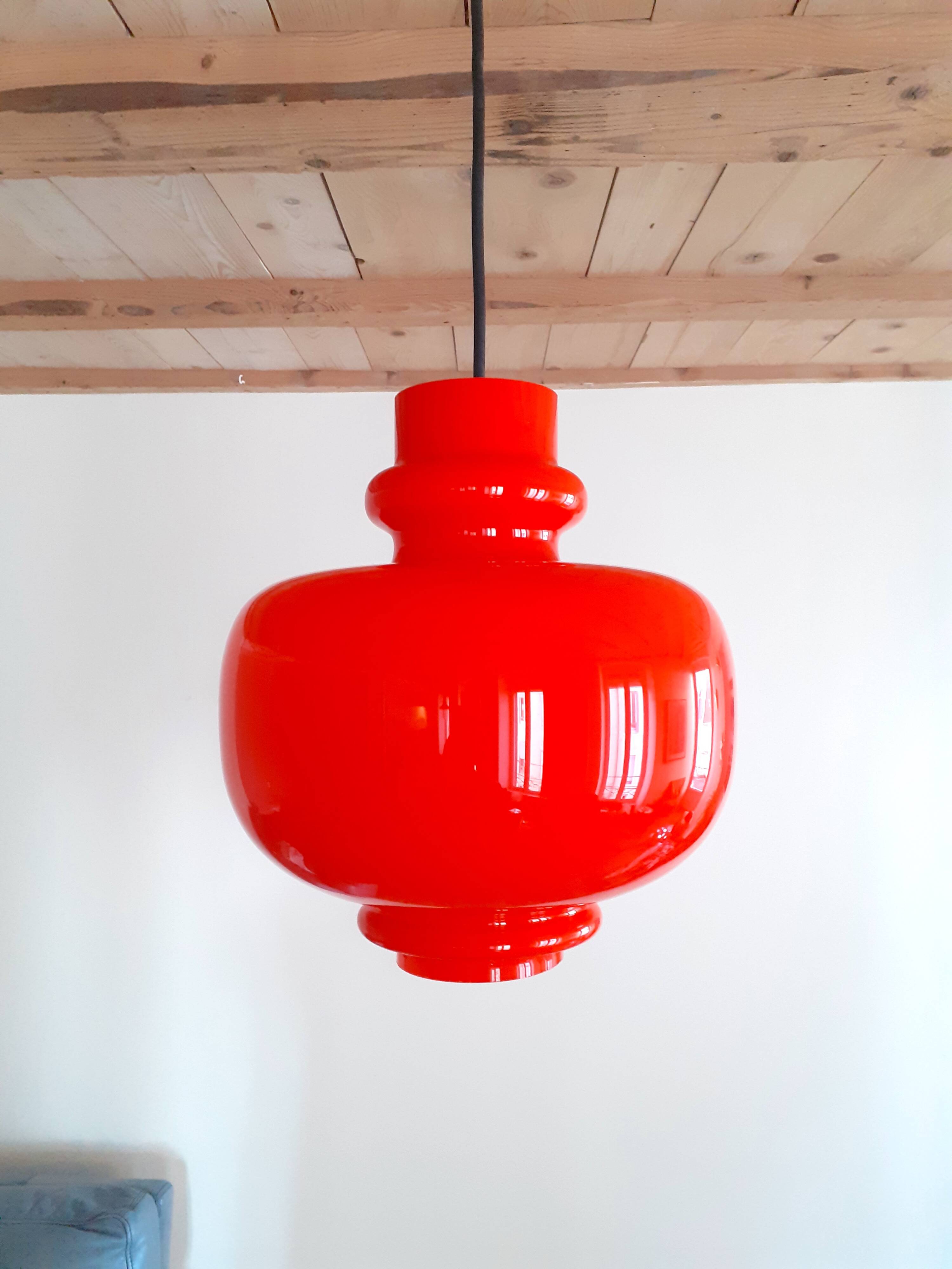 Vintage blown glass pendant light - Design by Hans Agne Jakobsson for Staff