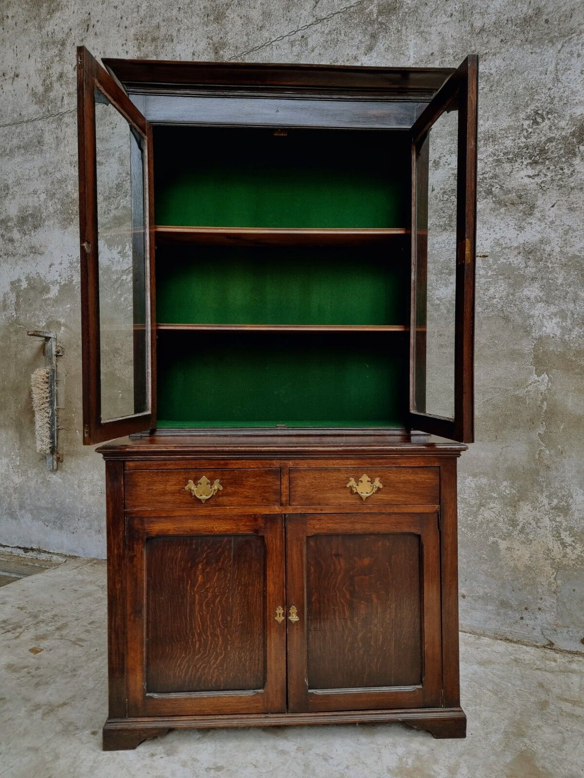Antique china cabinet oak display cabinet English kitchen cabinet