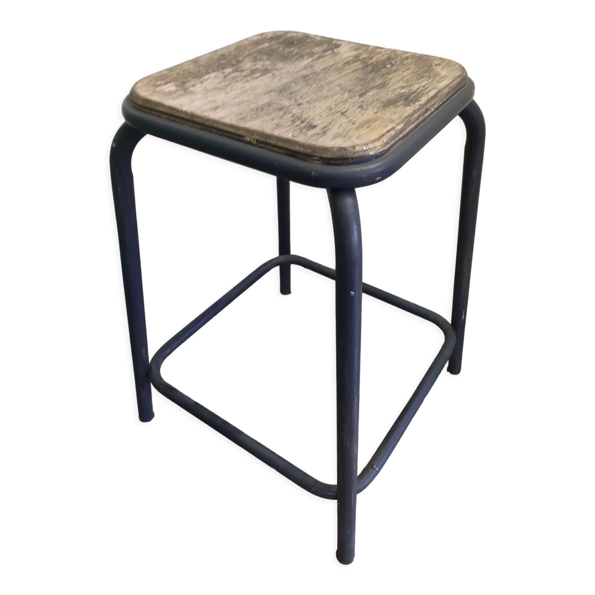 Stool industrial workshop metal steel wood vintage