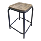 Stool industrial workshop metal steel wood vintage