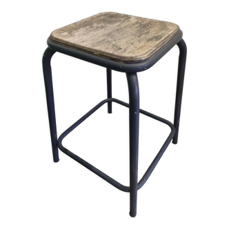Stool industrial workshop metal steel wood vintage