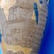 Old breton vase in sandstone decoration breton couple and view of Auray signed