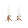 Pair of Orrefors desk lamps in teak and glass, Sweden 1960.