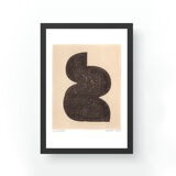 One-design painting on dated and signed paper without frame