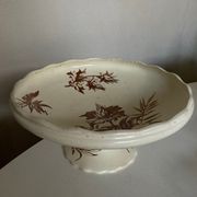 Compotier à godrons en faience de Clairfontaine 1890 à fleurs