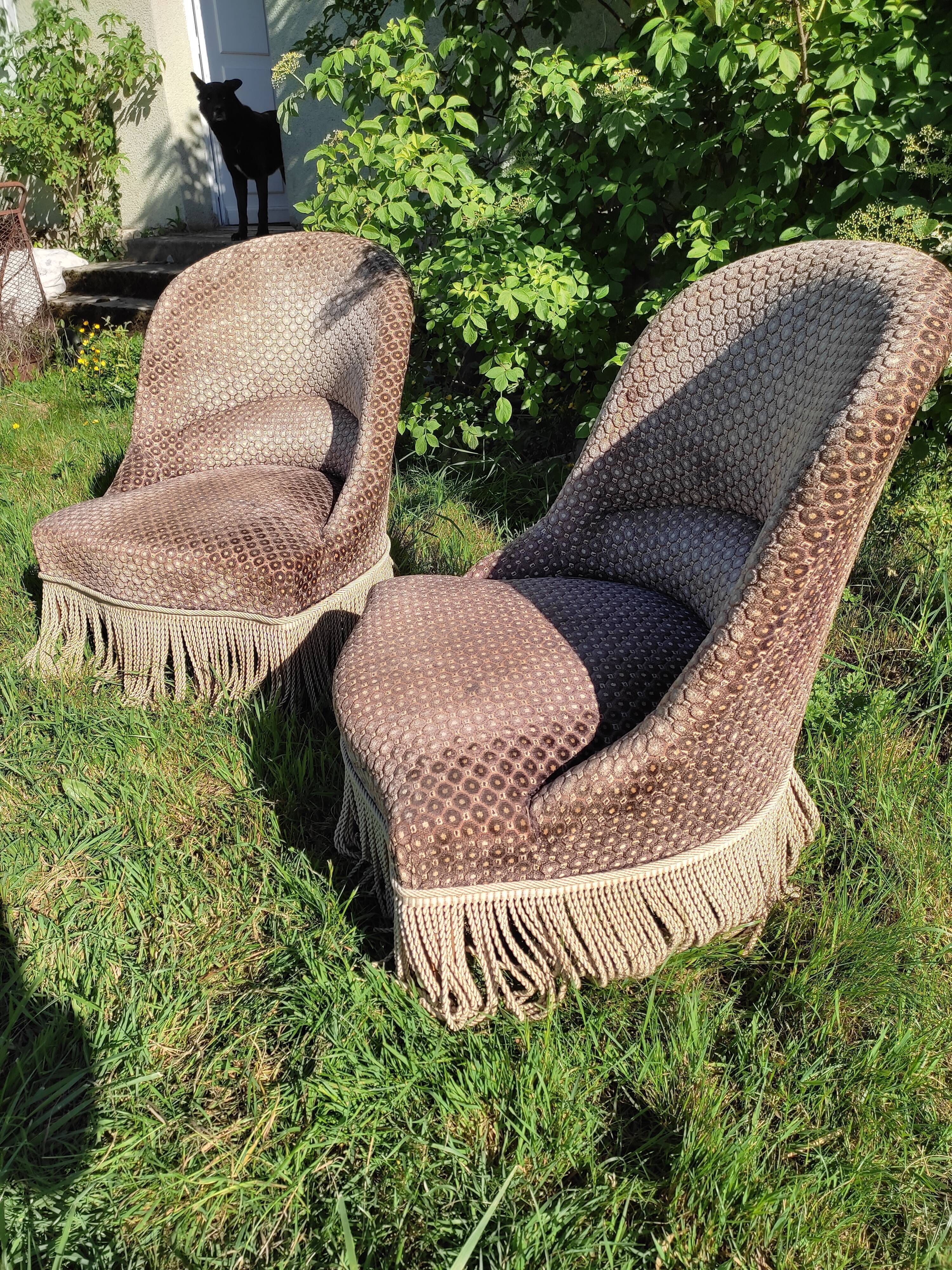 Paire de fauteuils crapaud