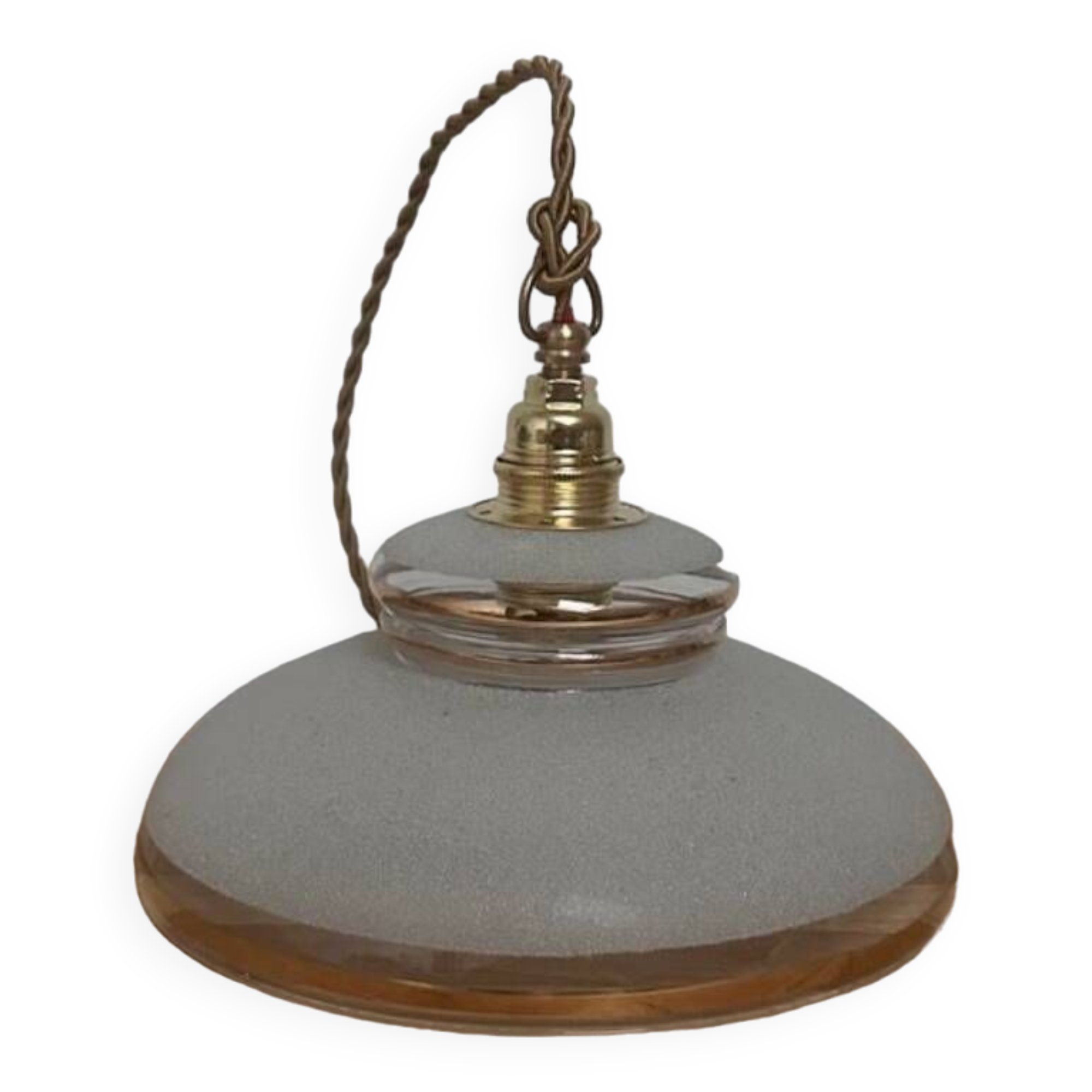 Portable lamp/suspension in frosted glass