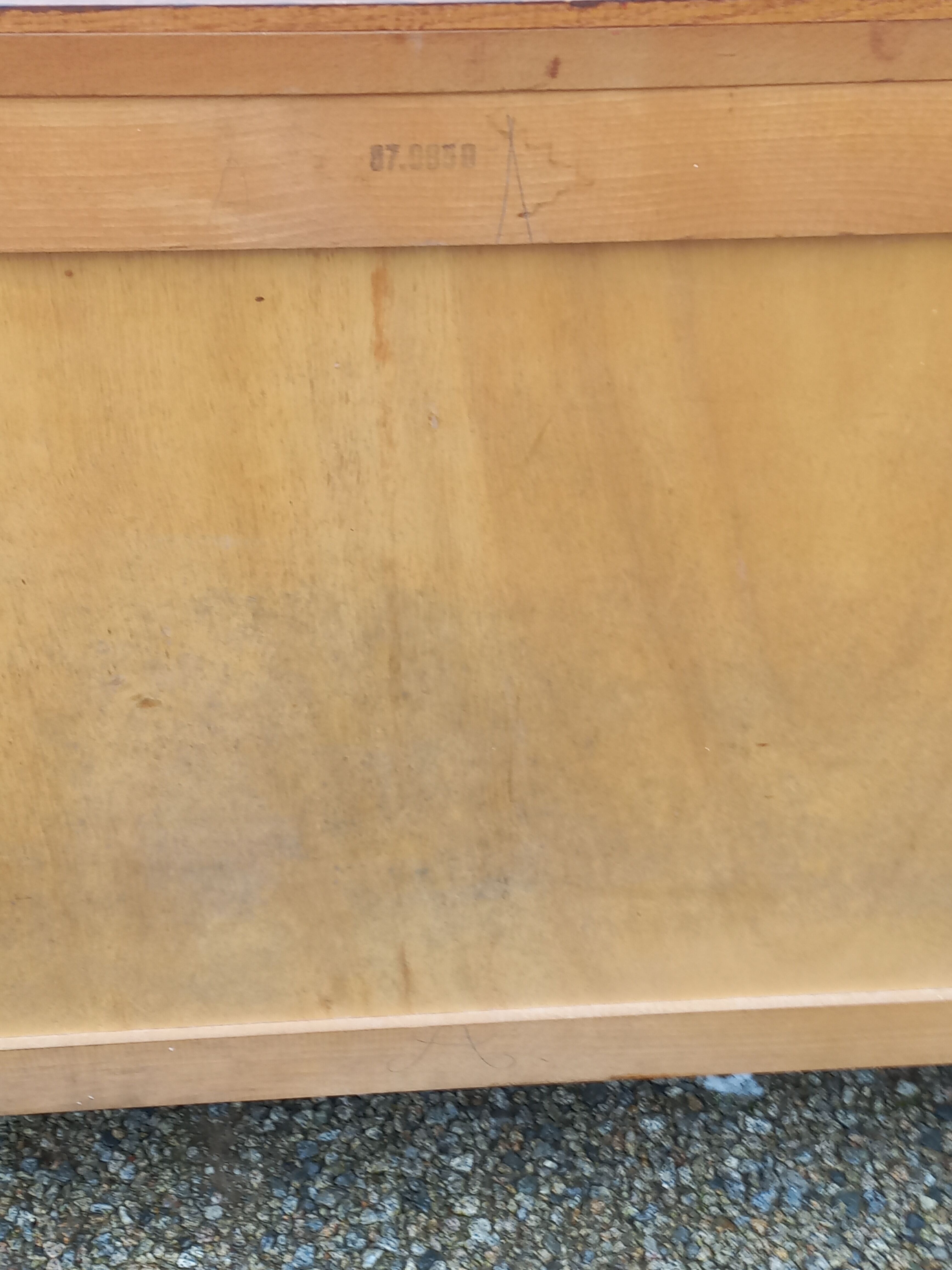 Vintage chest of drawers from the 50s in solid oak legs compass 4 drawers
