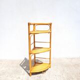 Rattan corner shelf