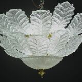 Florence, large size Murano clear transparent vintage glass ceiling light