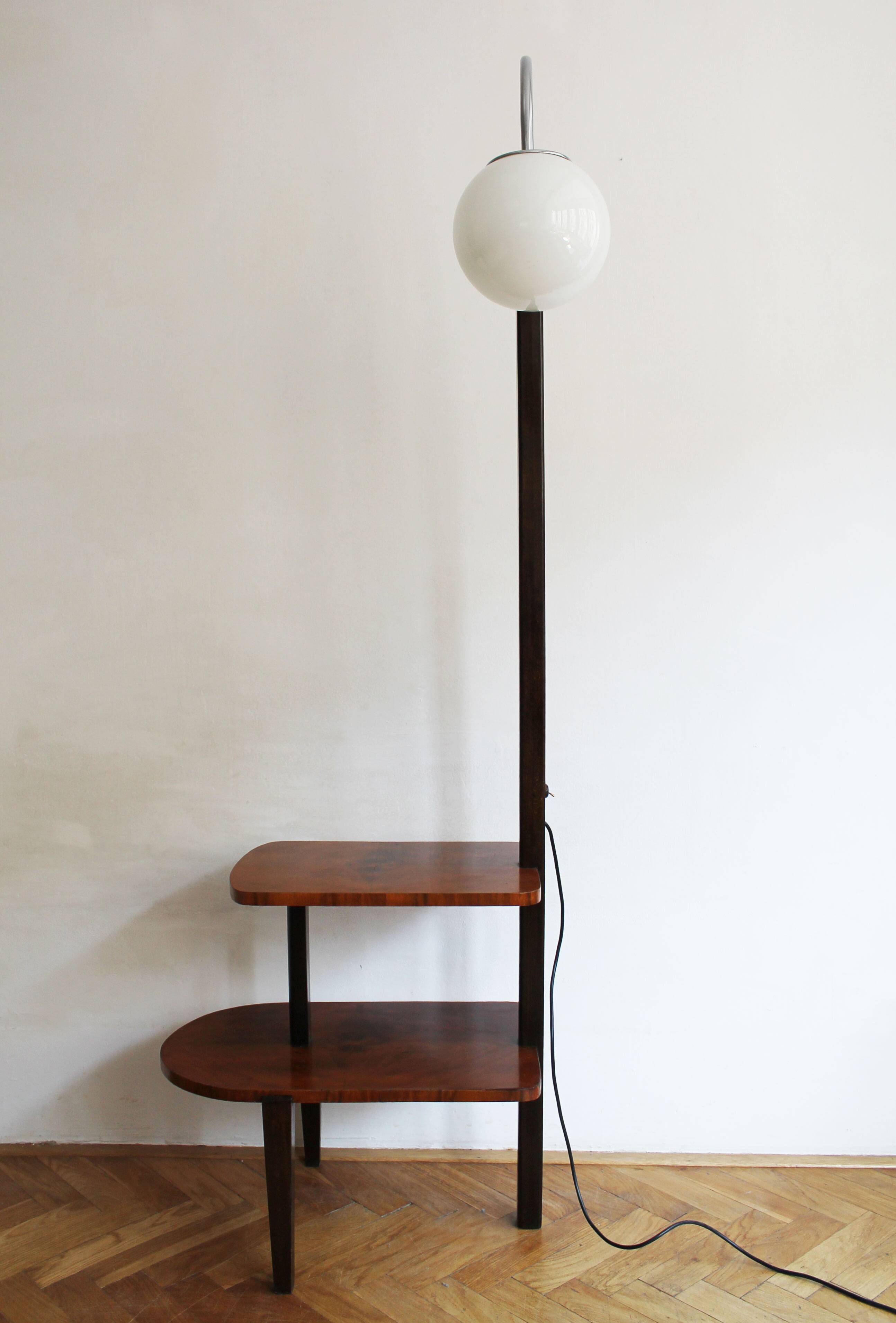 1950s Modernist Floor Lamp with Shelves