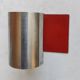 Modernist extendable bookends in brushed stainless steel and red 1970's