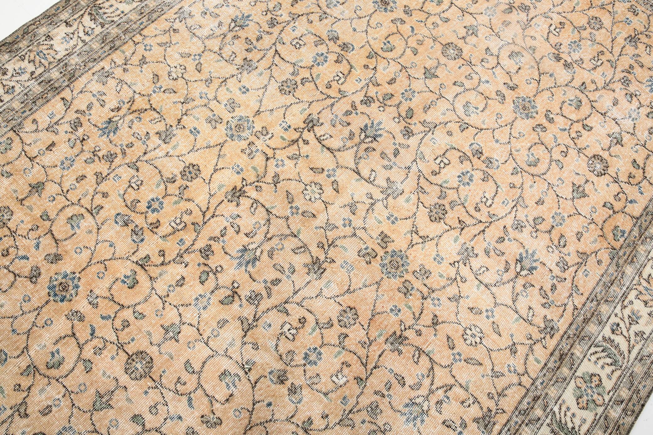 7x10 Floral Design Persian Rug, Living Room Rug, 216x304Cm